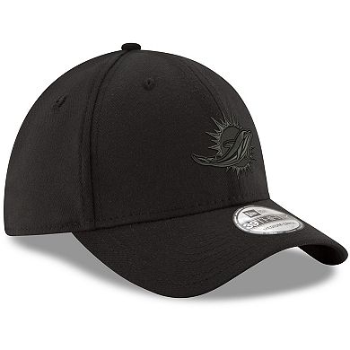 Men's New Era Black Miami Dolphins Logo 39THIRTY Flex Hat