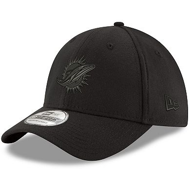 Men's New Era Black Miami Dolphins Logo 39THIRTY Flex Hat