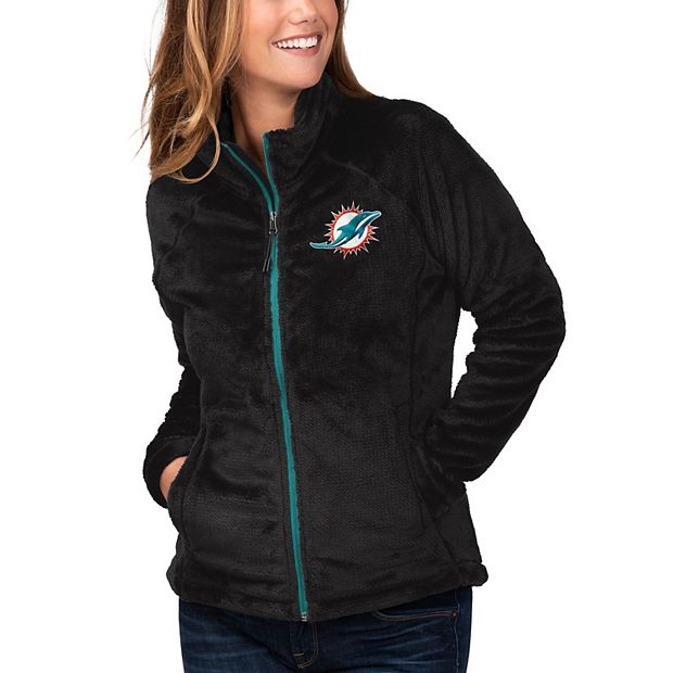 Women's G-III 4Her by Carl Banks Black Miami Dolphins Field Goal Fleece  Full-Zip Jacket