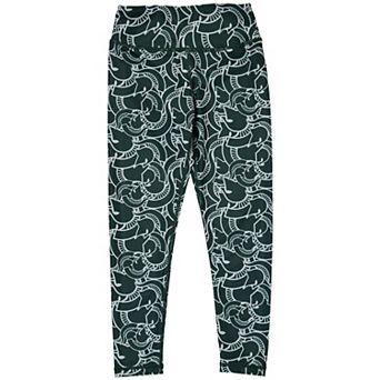 Girls Youth ZooZatz Green/White Michigan State Spartans Stacked Mascot Leggings
