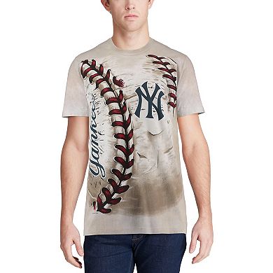 Men's Cream New York Yankees Hardball Tie-Dye T-Shirt