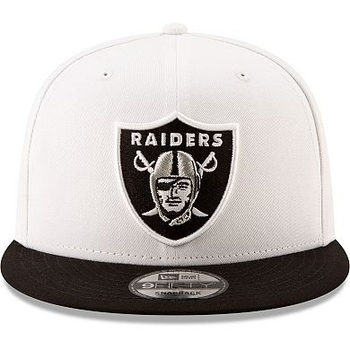 Men's New Era White/Black Las Vegas Raiders Basic 9FIFTY Adjustable Snapback Hat
