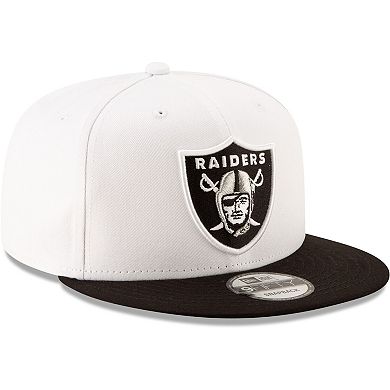 Men's New Era White/Black Las Vegas Raiders Basic 9FIFTY Adjustable Snapback Hat