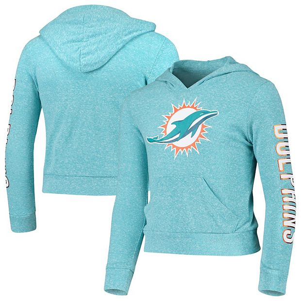 Youth Heathered Aqua Miami Dolphins Logo T-Shirt