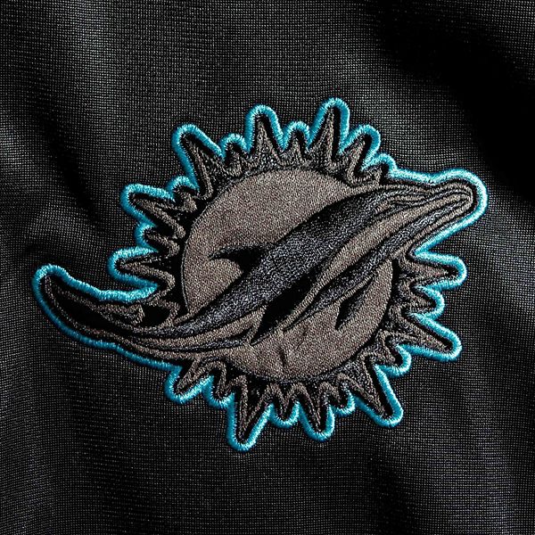 Men's Majestic Black Miami Dolphins Big & Tall Full-Zip Pop Logo Hoodie