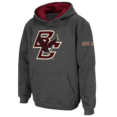 Youth Stadium Athletic Charcoal Boston College Eagles Big Logo Pullover Hoodie