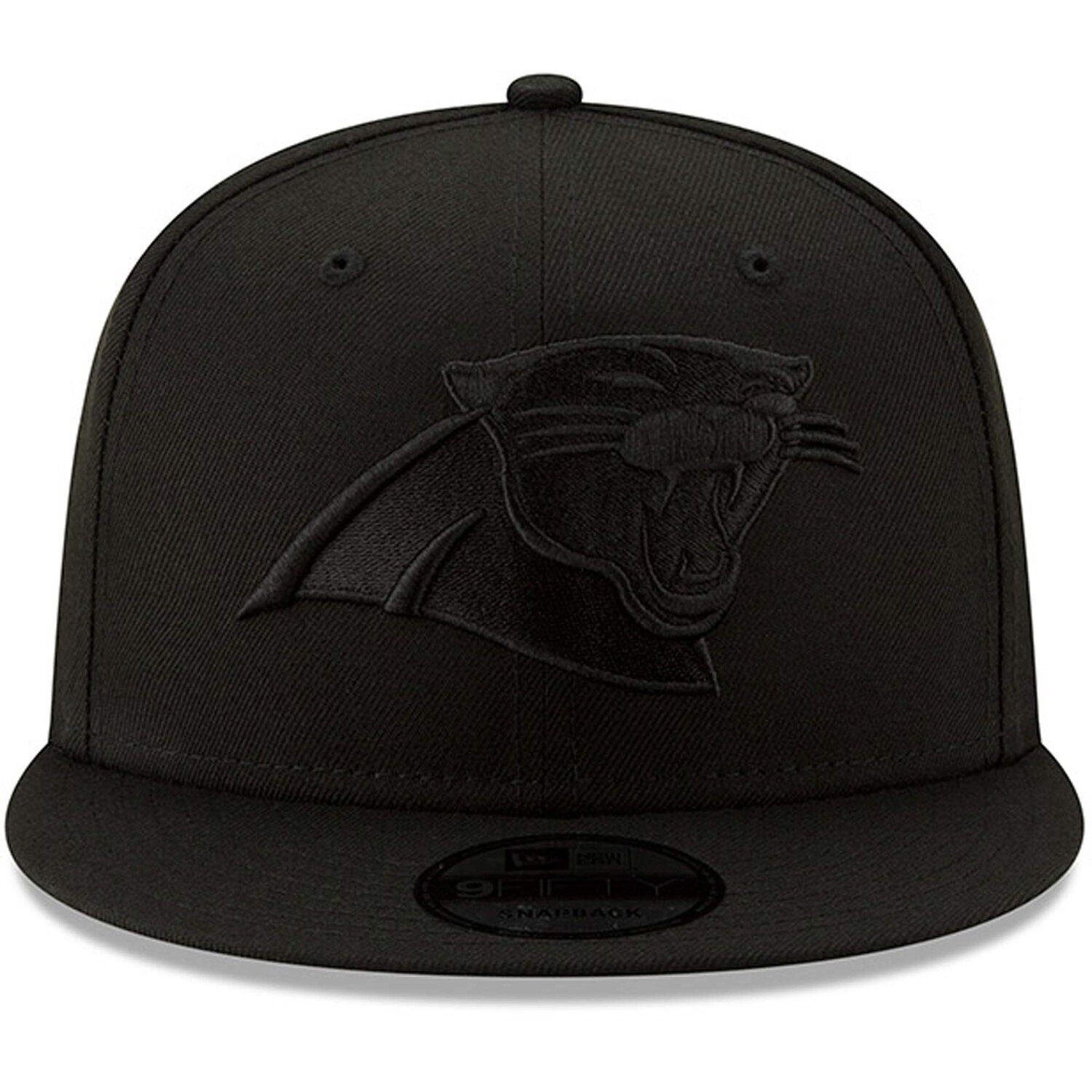 Men's New Era Black Carolina Panthers Black On Black 9FIFTY Adjustable Hat