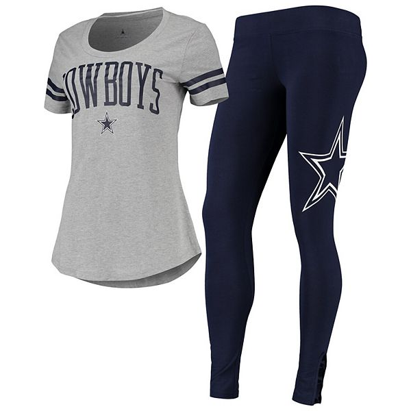 Women's Heathered Gray Dallas Cowboys Cecily T-Shirt & Leggings Sleep Set