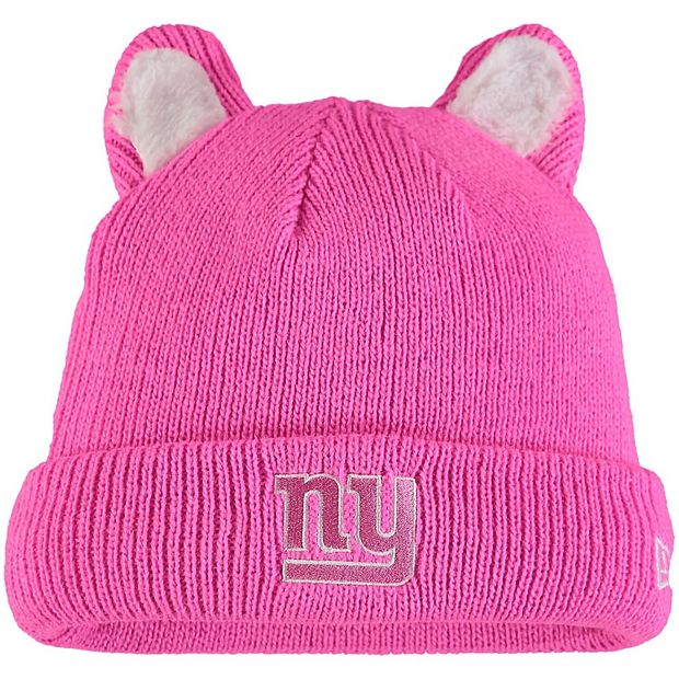 Girls Toddler New Era Pink New York Giants Cozy Cutie Cuffed Knit Hat