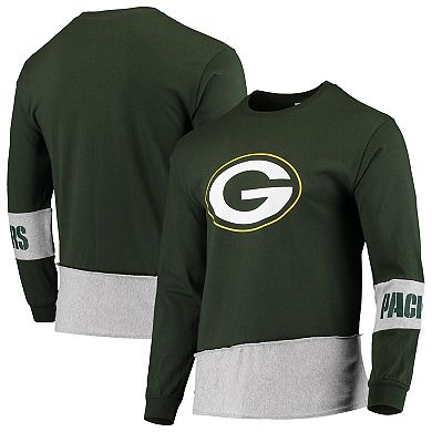 Men's Refried Apparel Green/Gray Green Bay Packers Sustainable Upcycled Angle Long Sleeve T-Shirt