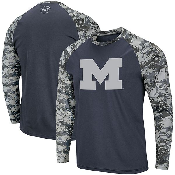Michigan Wolverines Long Sleeve Tshirt Charcoal 