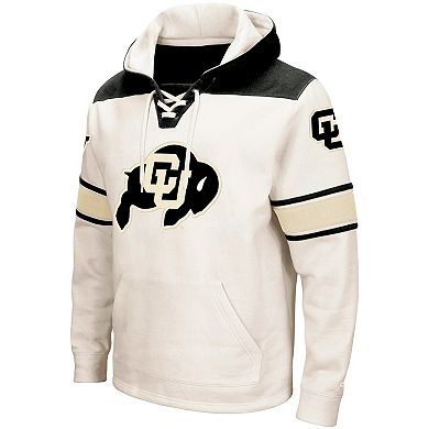 Men's Colosseum Cream Colorado Buffaloes 2.0 Lace-Up Pullover Hoodie
