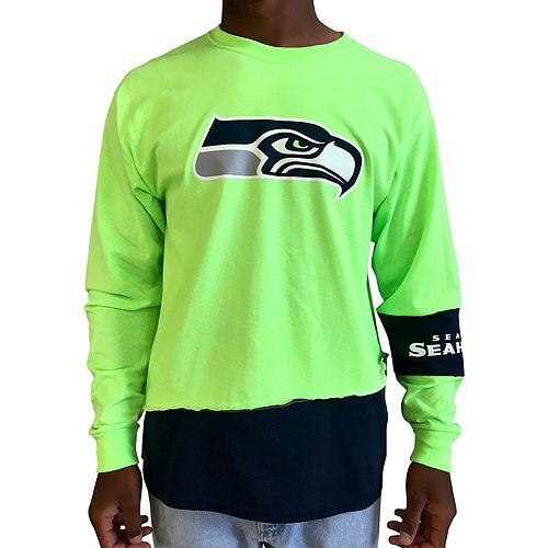 Men's Refried Apparel Neon Green/College Navy Seattle Seahawks Upcycled ...