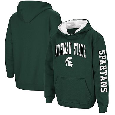 Youth Colosseum Green Michigan State Spartans 2-Hit Team Pullover Hoodie