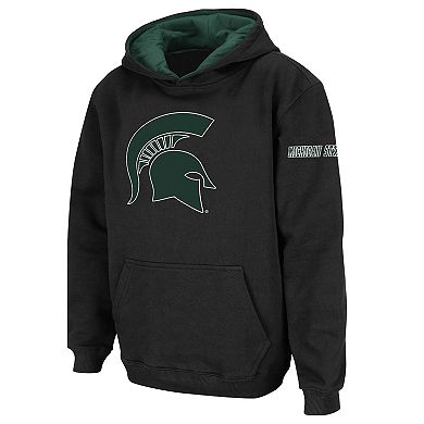Youth Stadium Athletic Black Michigan State Spartans Big Logo Pullover Hoodie