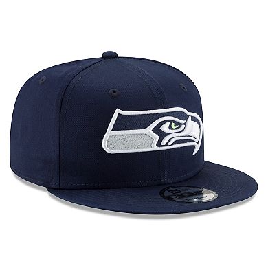 Men's New Era College Navy Seattle Seahawks Basic 9FIFTY Adjustable Snapback Hat