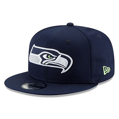 Men's New Era College Navy Seattle Seahawks Basic 9FIFTY Adjustable Snapback Hat