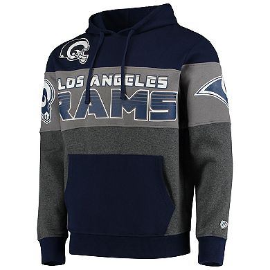 Men's G-III Sports by Carl Banks Navy/Charcoal Los Angeles Rams Extreme Special Team Pullover Hoodie
