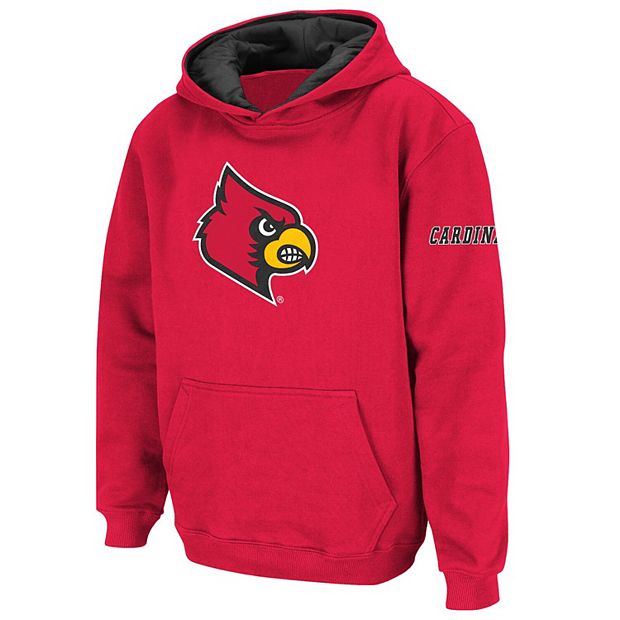 Youth Stadium Athletic Red Louisville Cardinals Big Logo Pullover Hoodie