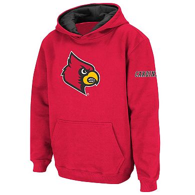 Youth Stadium Athletic Red Louisville Cardinals Big Logo Pullover Hoodie