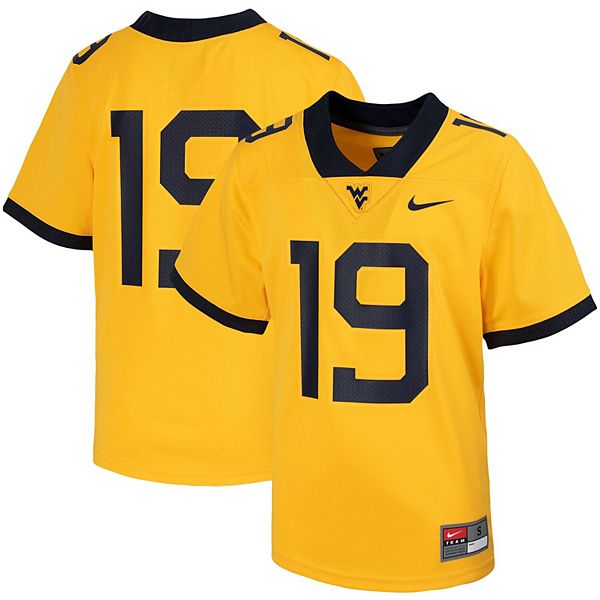 West Virginia Mountaineers Game-Used #90 Gold Jersey with Big 12 Patch from  the 2014-17