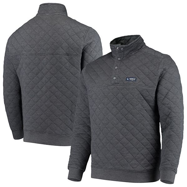 Men S Top Of The World Heathered Charcoal Kentucky Wildcats Quilted Quarter Snap Pullover Jacket