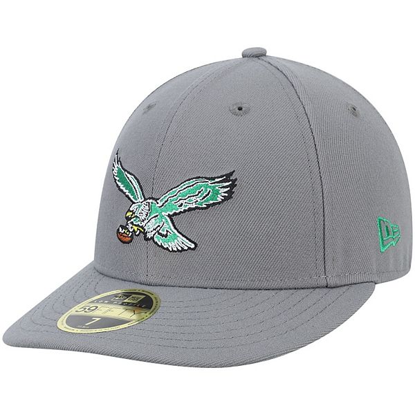 Men S New Era Graphite Philadelphia Eagles Throwback Logo Storm Low Profile 59fifty Fitted Hat