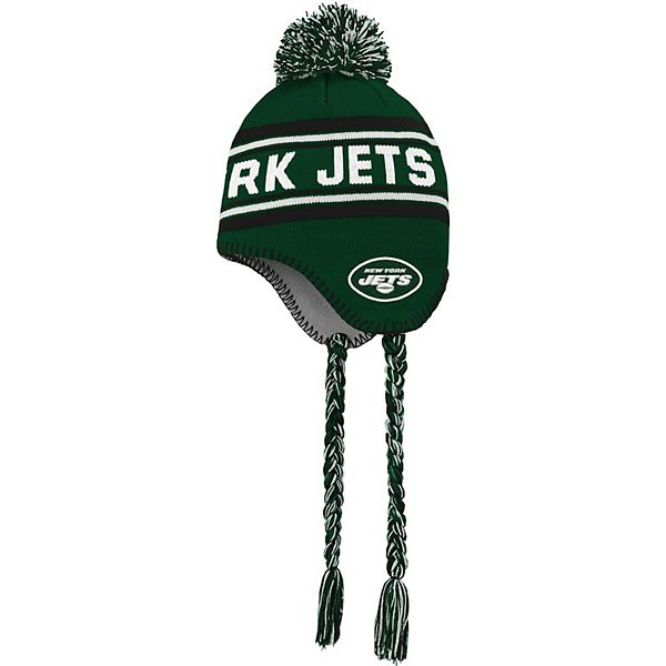 Preschool Green/White New York Jets Jacquard Tassel Knit Hat with Pom