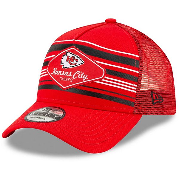 Kansas City Chiefs New Era A-Frame Trucker 9FORTY Adjustable Hat - Red