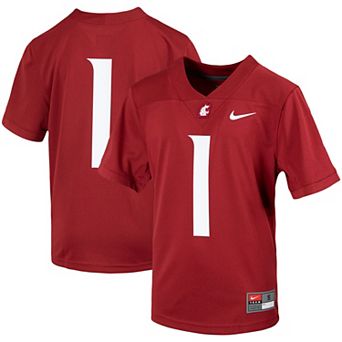 Youth Nike #1 Crimson Washington State Cougars Untouchable Football Jersey
