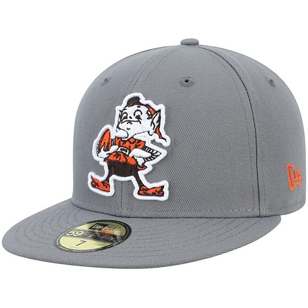 Men's New Era Graphite Cleveland Browns Throwback Logo Storm 59FIFTY Fitted  Hat