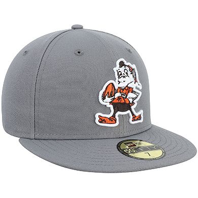 Men's New Era Graphite Cleveland Browns Throwback Logo Storm 59FIFTY ...