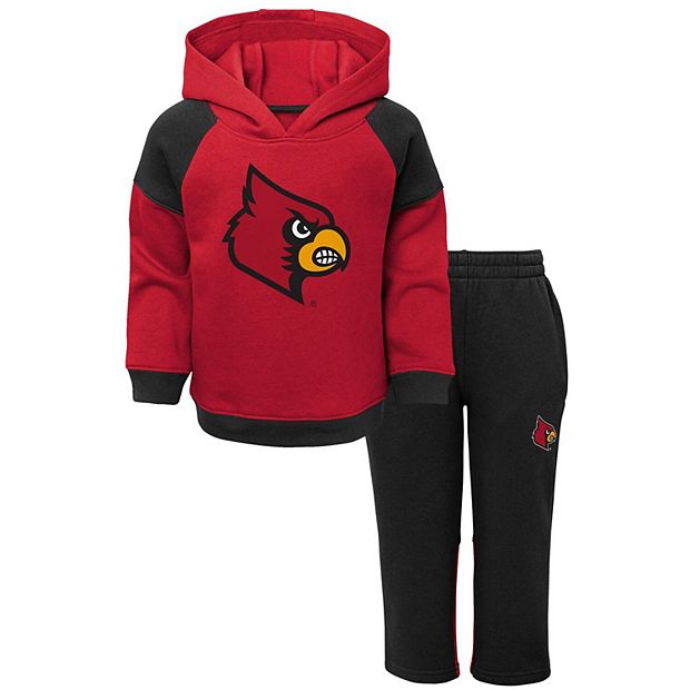 Toddler Red Louisville Cardinals Sideline Raglan Pullover Hoodie & Pants Set