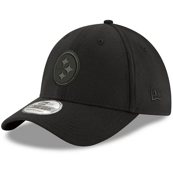Men's New Era Black Pittsburgh Steelers Logo 39THIRTY Flex Hat
