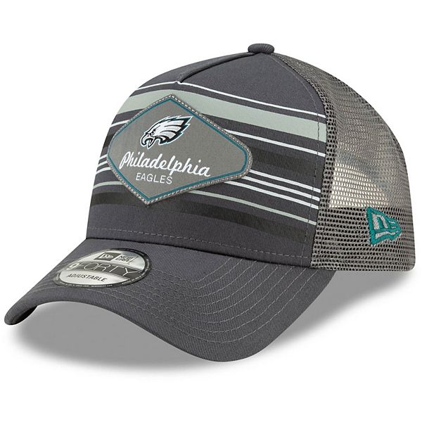 Philadelphia Eagles New Era A-Frame Trucker 9FORTY Adjustable Hat - Black