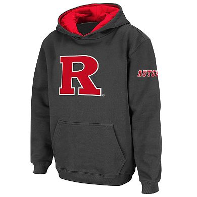 Youth Stadium Athletic Charcoal Rutgers Scarlet Knights Big Logo Pullover Hoodie