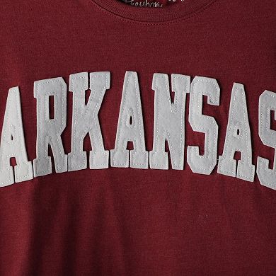 Women's Pressbox Heathered Cardinal Arkansas Razorbacks Two-Hit Canyon Long Sleeve T-Shirt