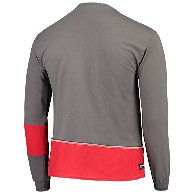 Men's Refried Apparel Pewter/Red Tampa Bay Buccaneers Sustainable Upcycled Angle Long Sleeve T-Shirt
