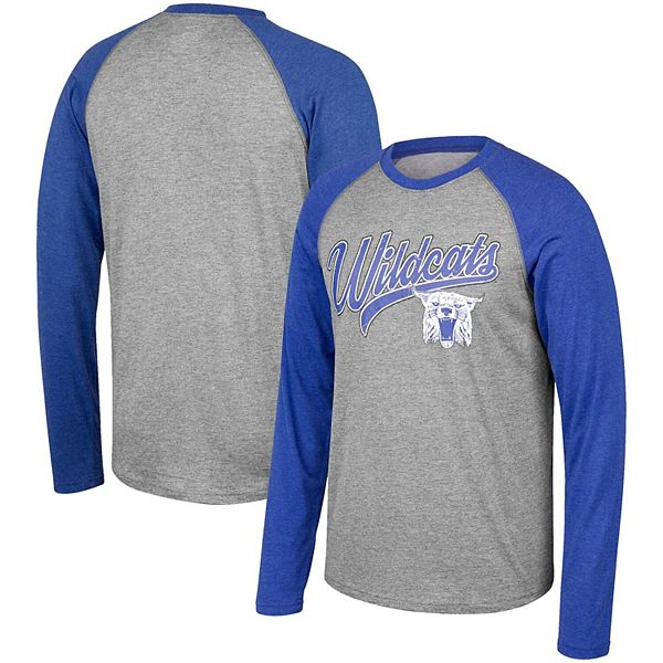 Buffalo Bills Nike Tri-Blend Raglan Athletic Long Sleeve Fashion T-Shirt -  Heathered Charcoal/Royal