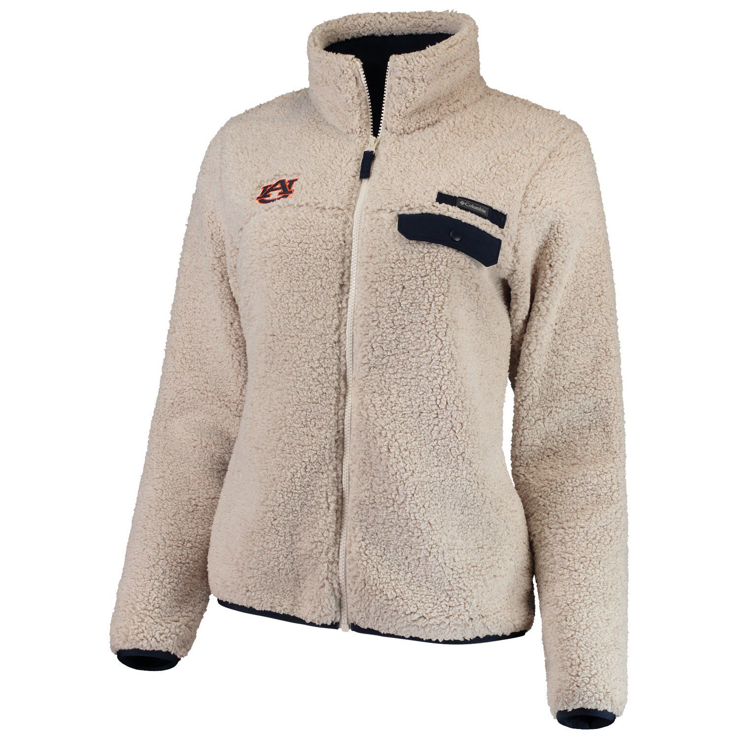 columbia mountain side heavyweight full zip fleece in cream