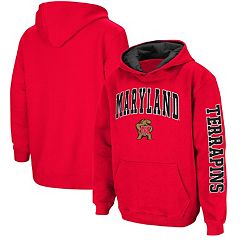 Men's Under Armour Red Maryland Terrapins On-Court Raglan Hoodie T-Shirt