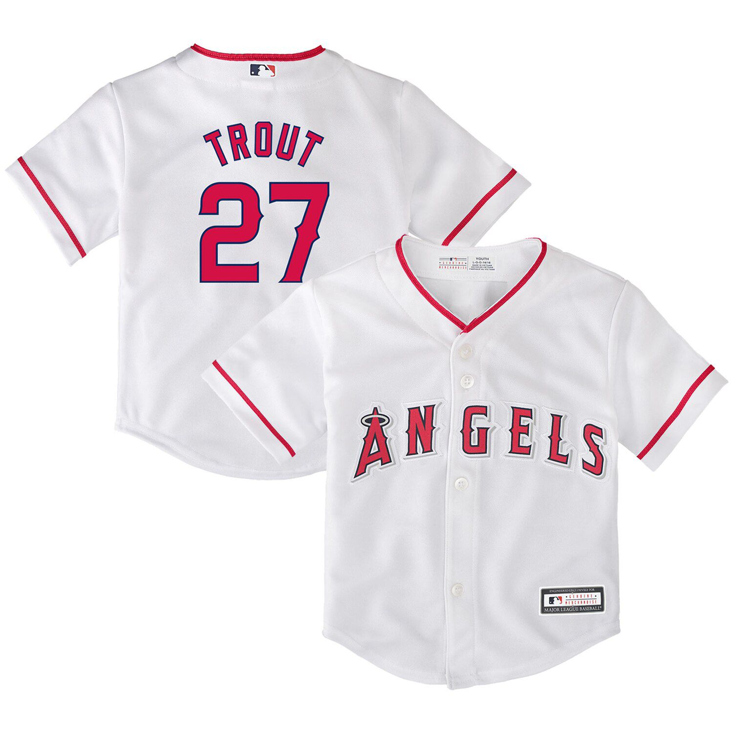 mike trout white jersey
