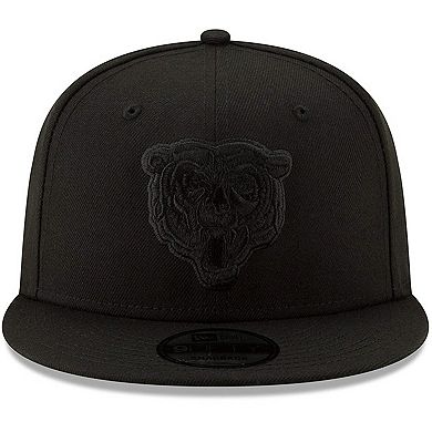 Men's New Era Black Chicago Bears Black On Black 9FIFTY Adjustable Hat