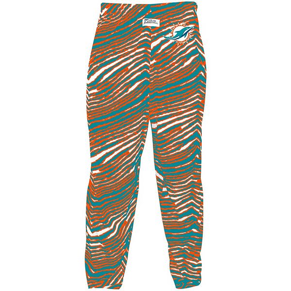 Men's Zubaz Orange/Aqua Miami Dolphins Zebra Pants