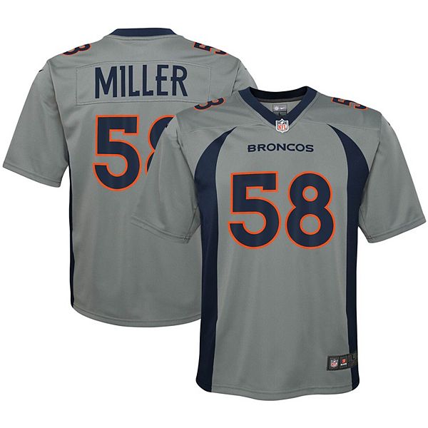 Youth Nike Von Miller Gray Denver Broncos Inverted Game Jersey