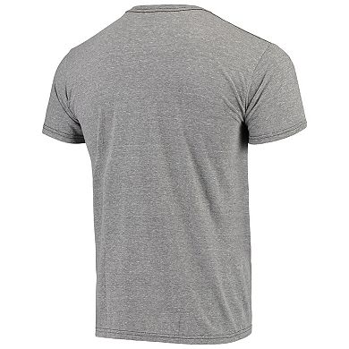 Men's Original Retro Brand Heathered Gray Kansas State Wildcats Vintage Logo Tri-Blend T-Shirt