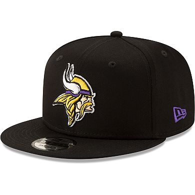 Men's New Era Black Minnesota Vikings Basic 9FIFTY Adjustable Snapback Hat