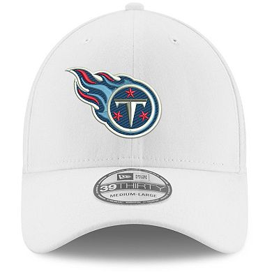Men's New Era White Tennessee Titans Iced 39THIRTY Flex Hat