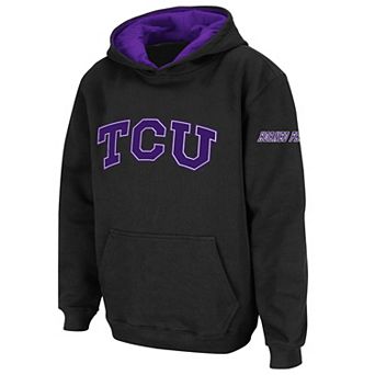 Youth Stadium Athletic Black TCU Horned Frogs Big Logo Pullover Hoodie