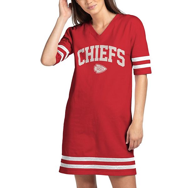 Women's Junk Food Red Kansas City Chiefs Half-Sleeve V-Neck Dress